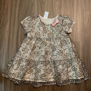 Wonderkids Leopard Print tiered Dress with Sequins size 5T